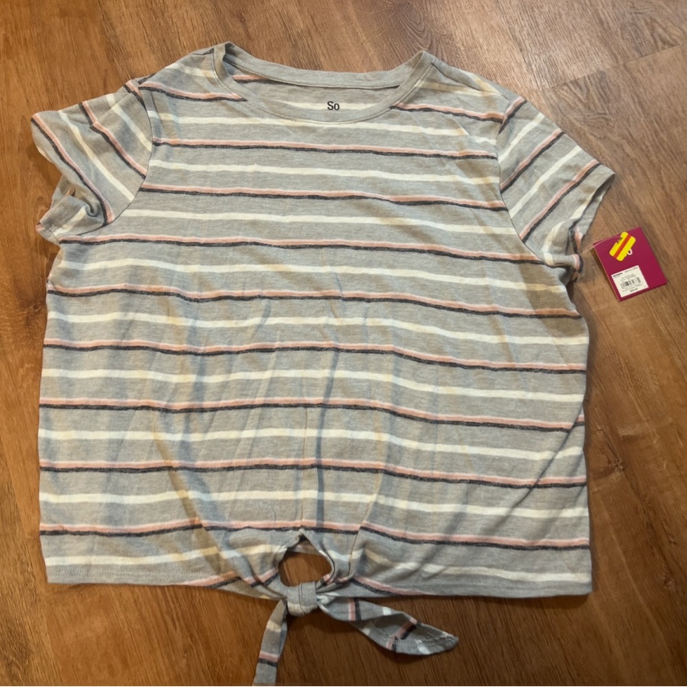 Woman’s tops with tie front striped T … size x large …from kohls…